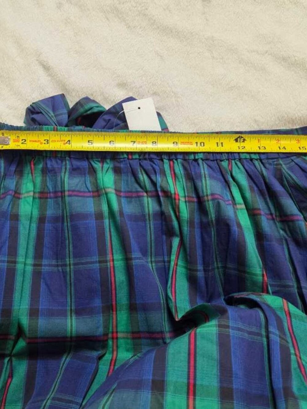 New L J.Crew Factory poplin midi wrap skirt in Fairmont Blue winter plaid - Picture 8 of 11